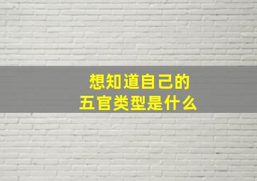 想知道自己的五官类型是什么