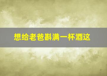 想给老爸斟满一杯酒这