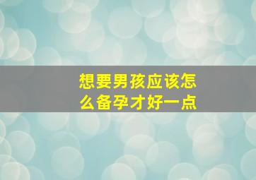 想要男孩应该怎么备孕才好一点