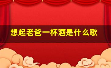 想起老爸一杯酒是什么歌