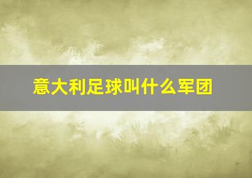 意大利足球叫什么军团