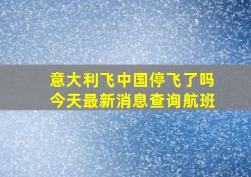 意大利飞中国停飞了吗今天最新消息查询航班