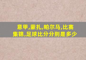 意甲,蒙扎,帕尔马,比赛集锦,足球比分分别是多少