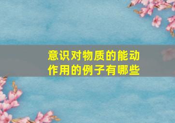 意识对物质的能动作用的例子有哪些