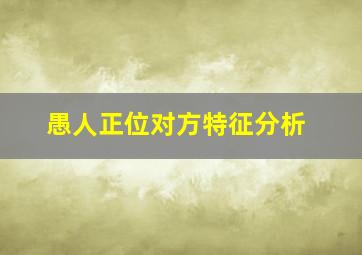 愚人正位对方特征分析