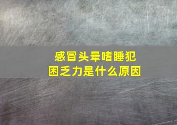 感冒头晕嗜睡犯困乏力是什么原因