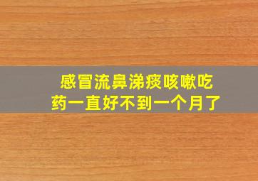 感冒流鼻涕痰咳嗽吃药一直好不到一个月了