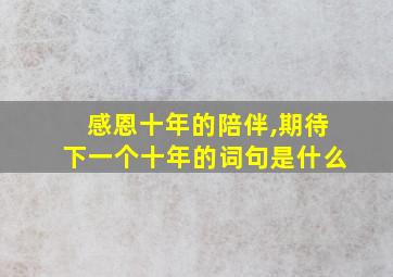 感恩十年的陪伴,期待下一个十年的词句是什么