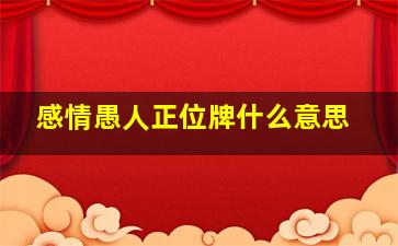 感情愚人正位牌什么意思