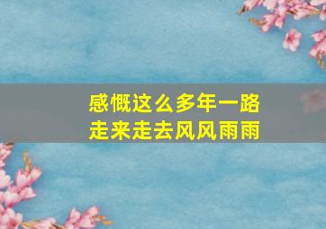 感慨这么多年一路走来走去风风雨雨