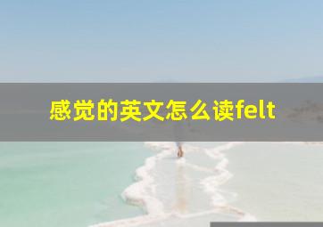 感觉的英文怎么读felt