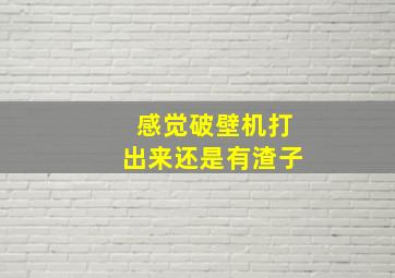 感觉破壁机打出来还是有渣子