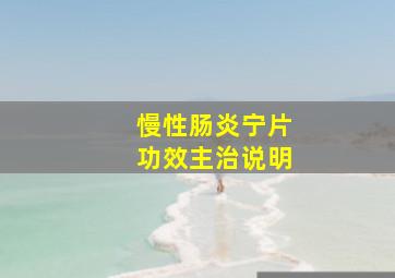 慢性肠炎宁片功效主治说明