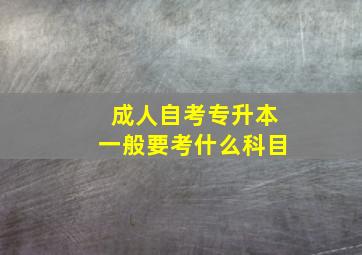 成人自考专升本一般要考什么科目