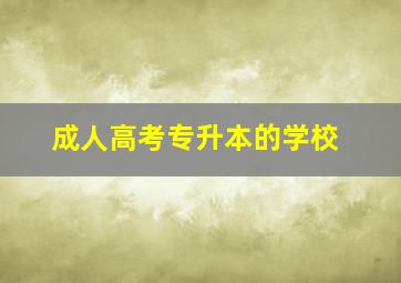 成人高考专升本的学校