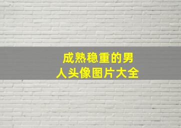 成熟稳重的男人头像图片大全