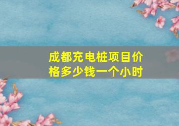 成都充电桩项目价格多少钱一个小时