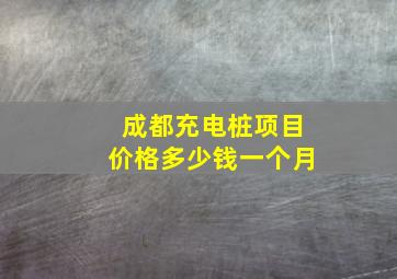 成都充电桩项目价格多少钱一个月