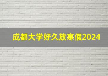 成都大学好久放寒假2024