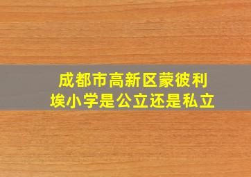 成都市高新区蒙彼利埃小学是公立还是私立