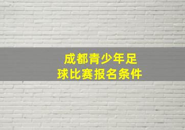 成都青少年足球比赛报名条件