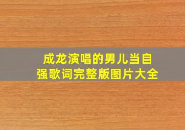 成龙演唱的男儿当自强歌词完整版图片大全