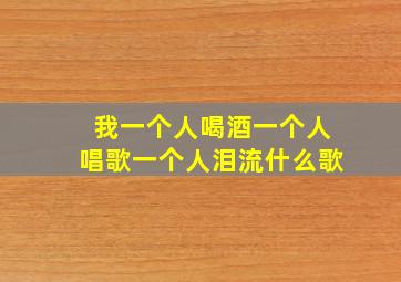 我一个人喝酒一个人唱歌一个人泪流什么歌