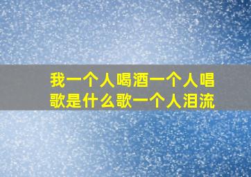 我一个人喝酒一个人唱歌是什么歌一个人泪流