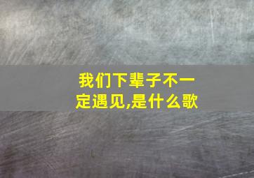 我们下辈子不一定遇见,是什么歌