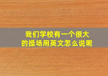 我们学校有一个很大的操场用英文怎么说呢