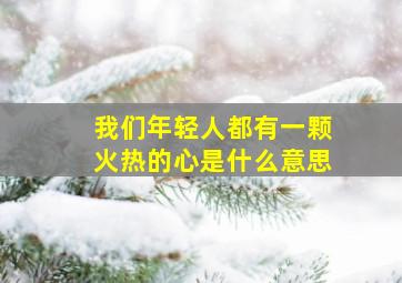 我们年轻人都有一颗火热的心是什么意思