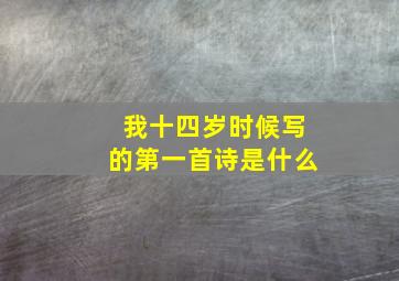 我十四岁时候写的第一首诗是什么