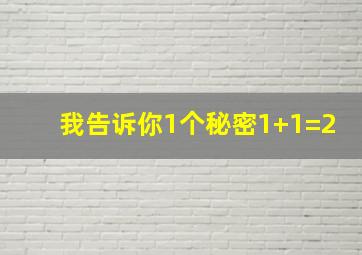 我告诉你1个秘密1+1=2