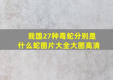 我国27种毒蛇分别是什么蛇图片大全大图高清