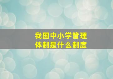 我国中小学管理体制是什么制度