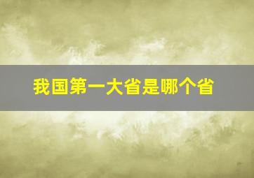 我国第一大省是哪个省