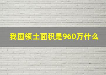 我国领土面积是960万什么