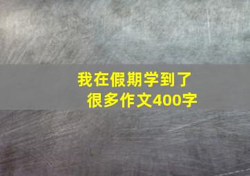 我在假期学到了很多作文400字