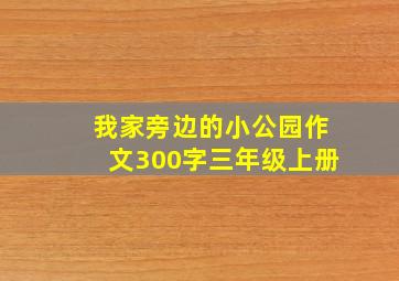 我家旁边的小公园作文300字三年级上册