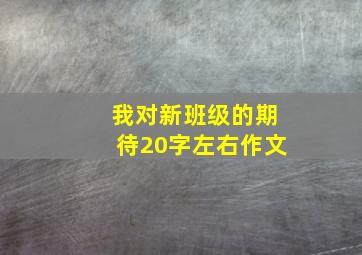 我对新班级的期待20字左右作文