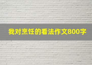 我对烹饪的看法作文800字