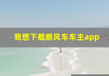 我想下载顺风车车主app