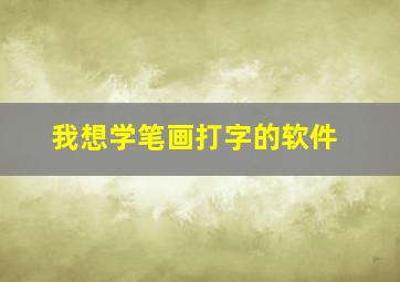 我想学笔画打字的软件