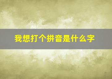 我想打个拼音是什么字