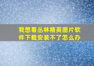 我想看丛林精英图片软件下载安装不了怎么办