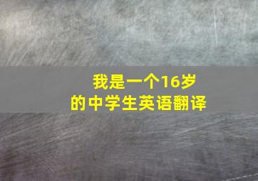 我是一个16岁的中学生英语翻译