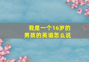 我是一个16岁的男孩的英语怎么说