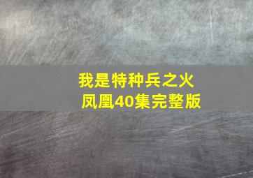 我是特种兵之火凤凰40集完整版