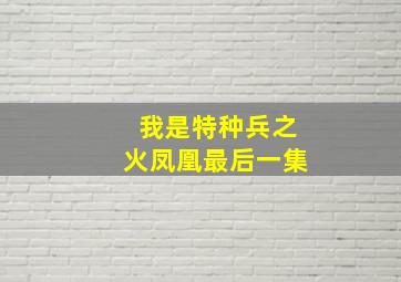 我是特种兵之火凤凰最后一集