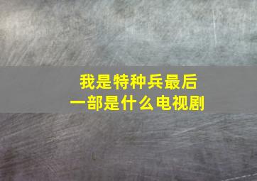 我是特种兵最后一部是什么电视剧